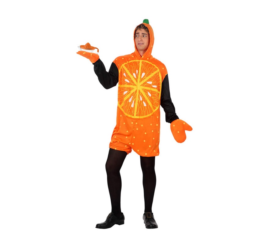 Disfraz de Naranja para hombre. Talla 2 ó talla Standar M-L 52/54. Incluye disfraz y guantes.
