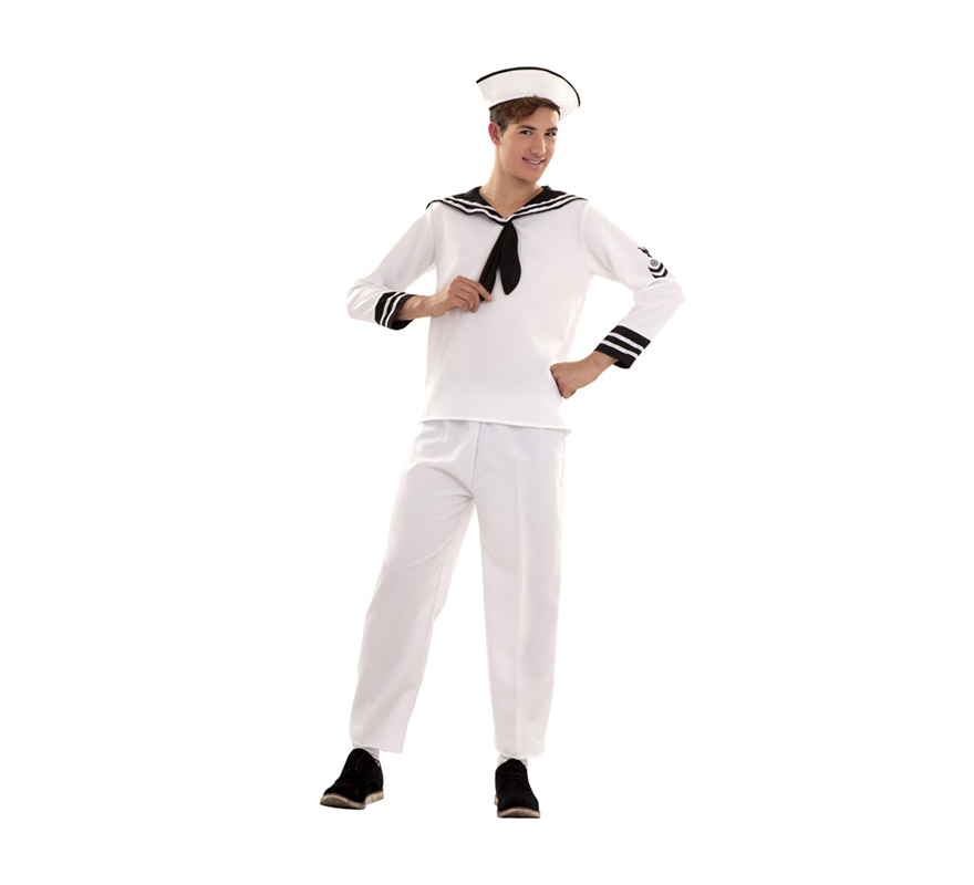 Disfraz de Marinero talla S para hombre. Talla S = 48/52, para adolescentes y para hombres delgados. Incluye gorra, camisa y pantalón. Éste disfraz de Marinero para Carnaval es ideal para divertirse en las Fiestas de Carnavales tan divertidas y estrambóticas como siempre y que cada vez se celebran en más Pueblos, Villas  y Ciudades, tanto en la calle como en Pubs, Discotecas, Casas particulares, Restaurantes o Colegios y disfrazándote con un traje de Carnaval ayudarás a crear ese ambiente Carnavalesco, tan divertido, multicolor y variopinto que a todos nos fascina y nos divierte.
¡¡Compra tu disfraz para Carnaval en nuestra tienda de disfraces, será divertido!!