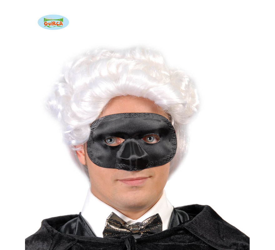 Antifaz Colombina seda negro. Antifaz Veneciano de seda negro.