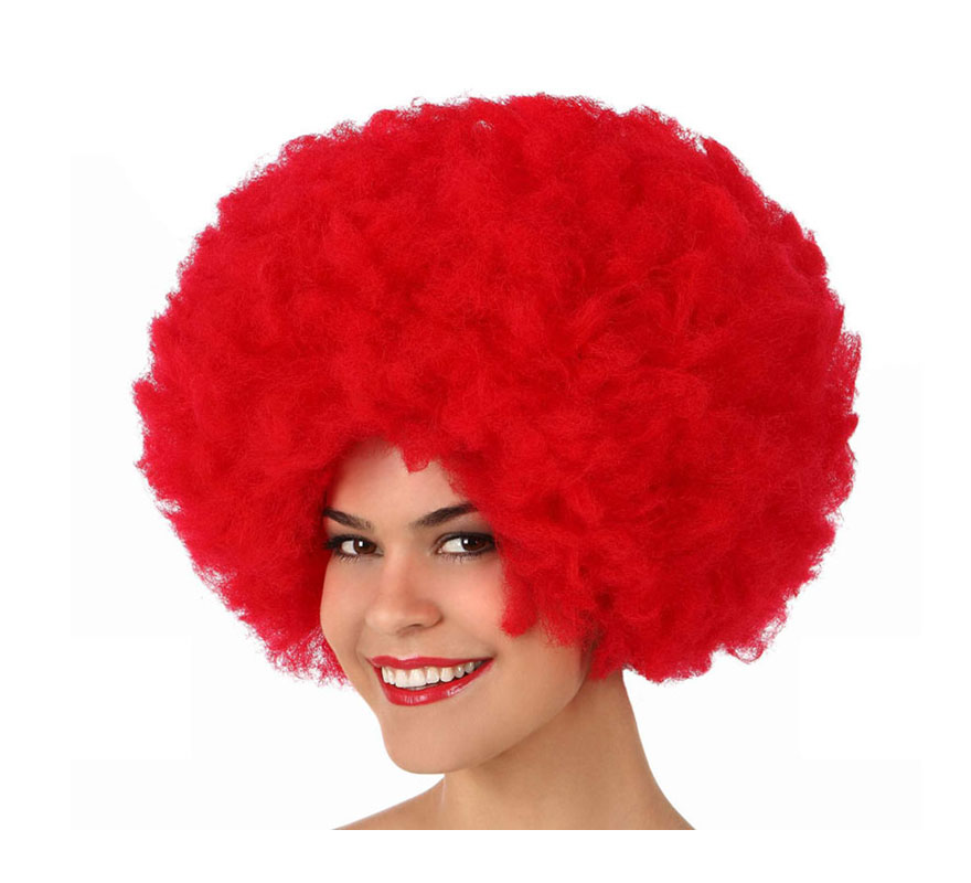 Peluca Afro de Hippie roja de 40 cm.