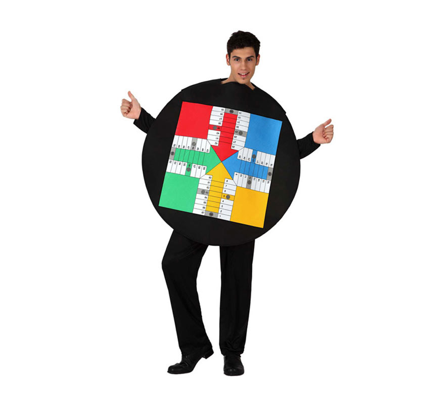 Disfraz de Tablero del Parchís para adultos. Incluye el disfraz de tablero. Éste disfraz és ideal para combinarlo con el Cubilete ref: 15402AT y con las Fichas ref: 15401AT y hacer el Parchís entero.