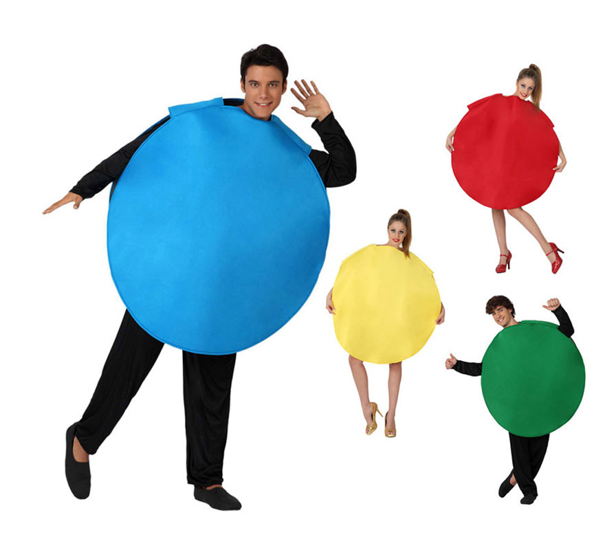 Disfraz de Ficha del Parchís 4 colores surtidos. Talla universal de adultos. Incluye el disfraz de ficha. Éste disfraz és ideal para combinarlo con el Cubilete ref: 15402AT y con el Tablero ref: 15400AT y hacer el Parchís entero. Precio por unidad, se venden por separado.
