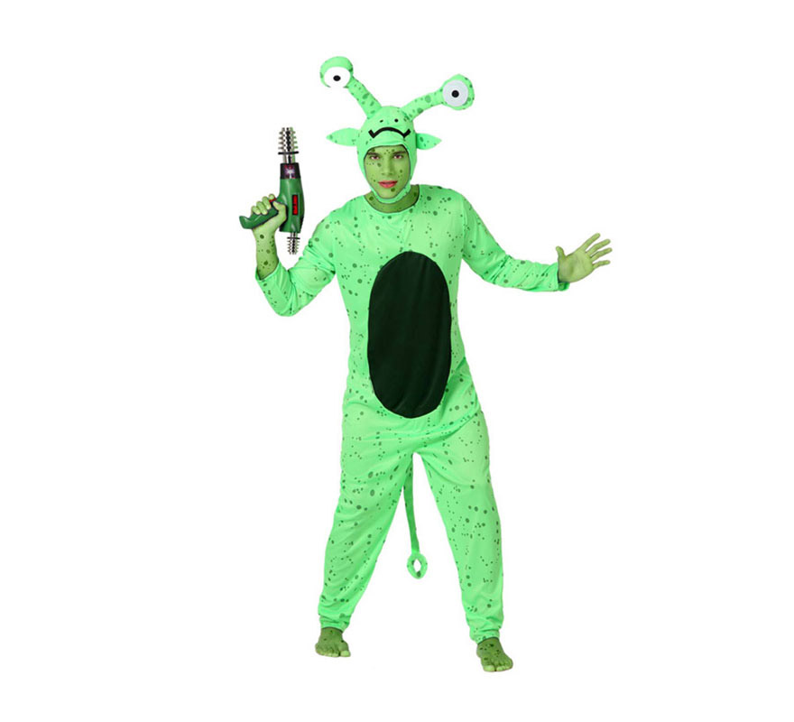Disfraz de Extraterrestre o Marciano para hombre. Talla 3 ó talla XL = 54/58. Incluye mono y gorro. 