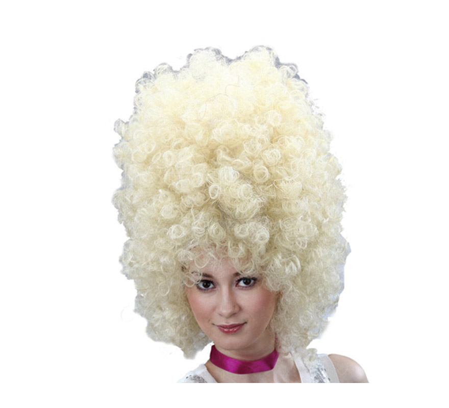 Peluca Afro larga rubia. Perfecta para los disfraces de Época.