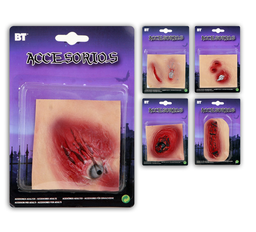 Cicatrices variadas para Halloween. Precio por unidad, se venden por separado.