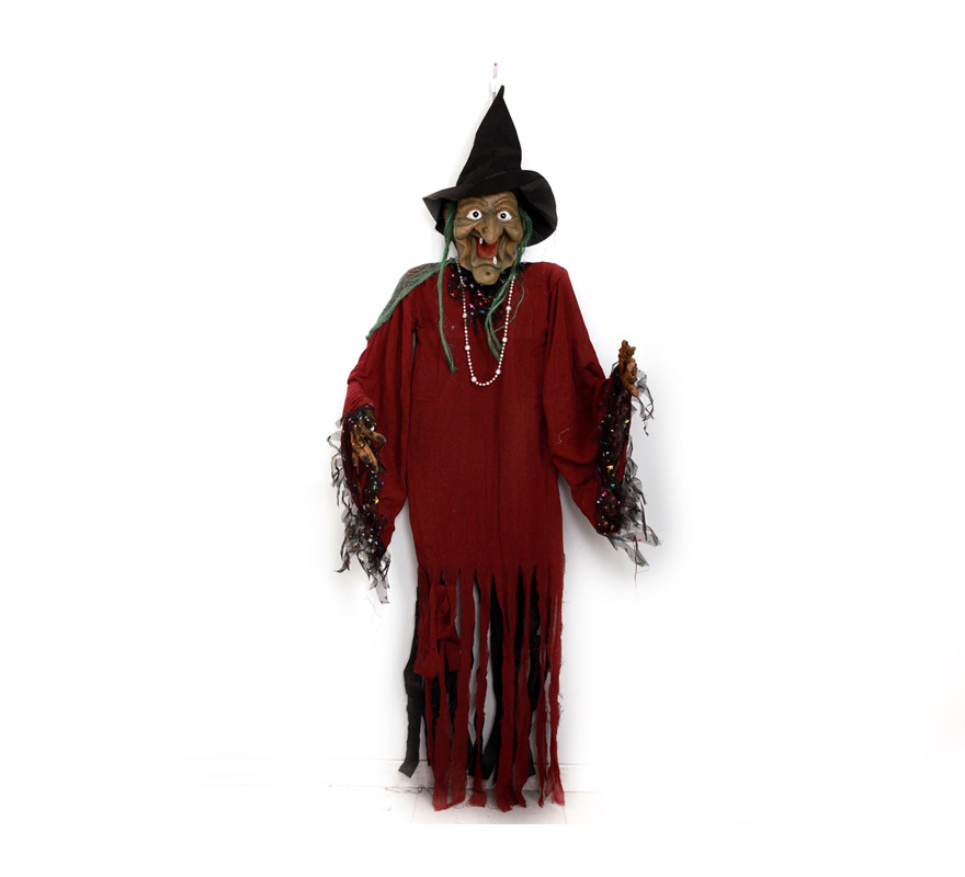 Bruja decorativa GIGANTE para Halloween de 1,80 m. Perfecta para decorar Pubs y Discotecas en la Fiesta de Halloween.
