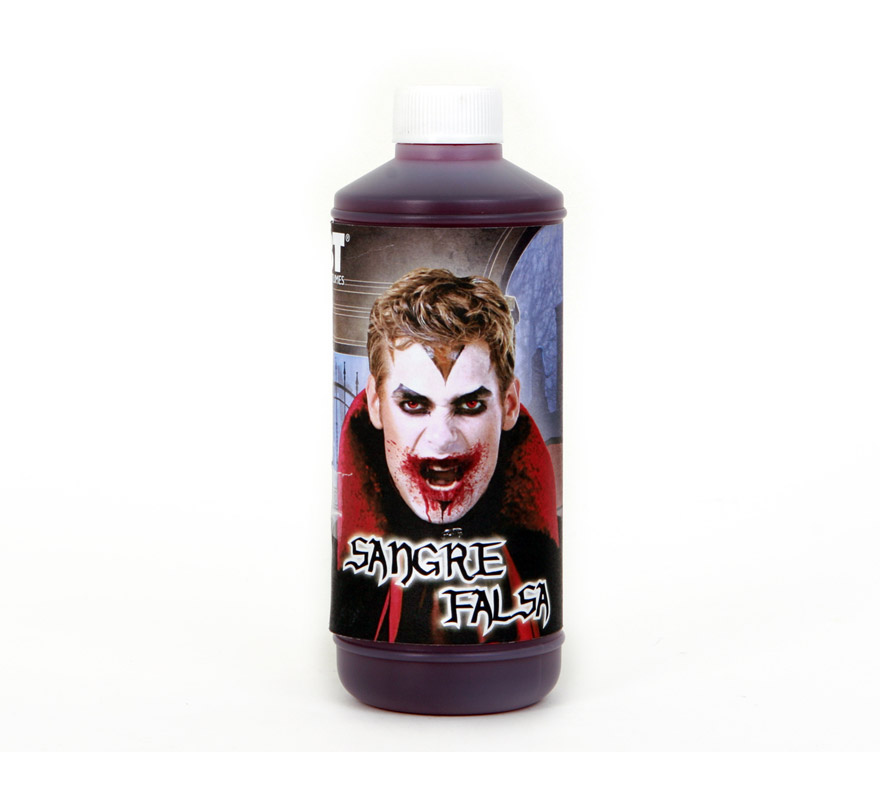Botella de Sangre falsa o artificial de 230 cc. especial para Halloween. Producto NO tóxico apto para el uso profesional y doméstico, también para decoración de Halloween, por ejemplo para manchar una tela o disfraz. 