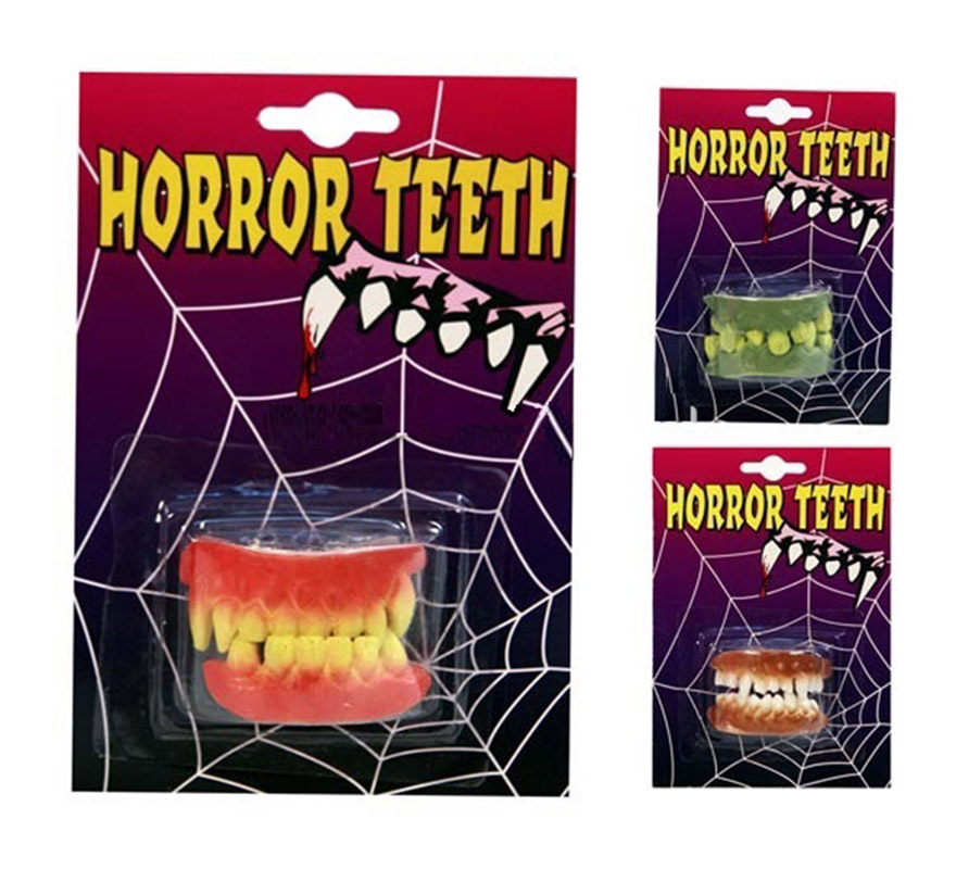 Dientes Latex de Monstruo. Disponible en 3 modelos surtidos, precio por unidad, se venden por separado.