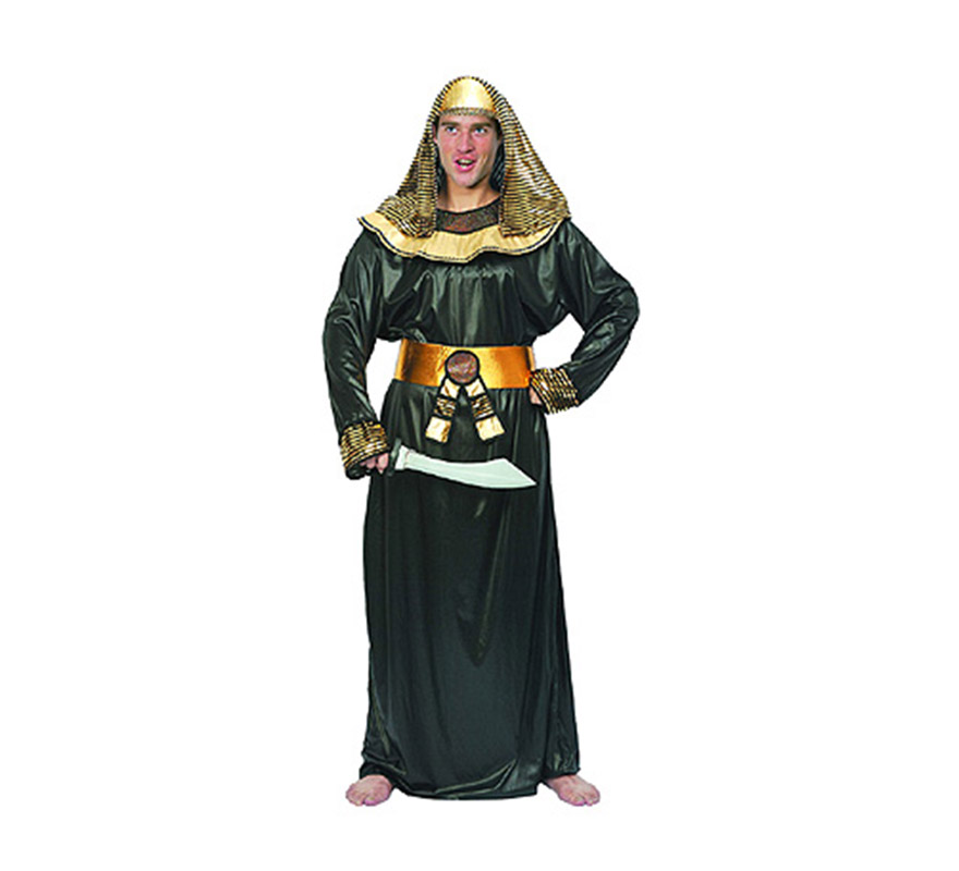 Disfraz de Faraón Egipcio para hombre. Talla standar M-L = 52/54. Incluye túnica, cinturón y pañuelo de la cabeza.