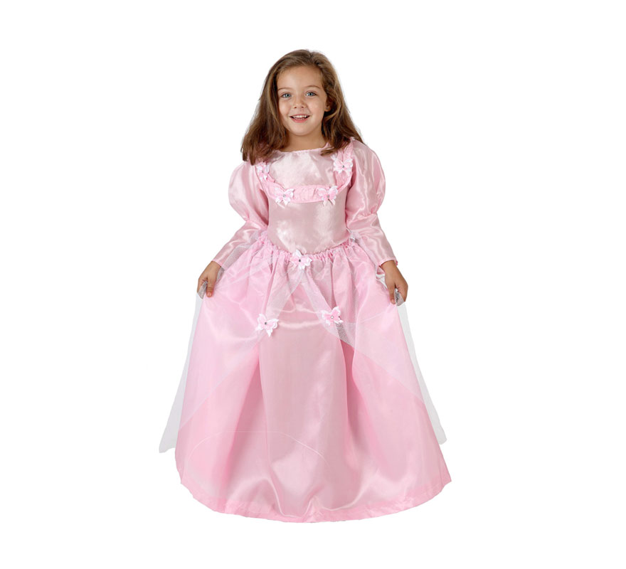 Disfraz barato de Princesa Rosa para niñas de 5 a 6 años. Incluye vestido. Éste traje es perfecto para Carnaval y como regalo en Navidad.