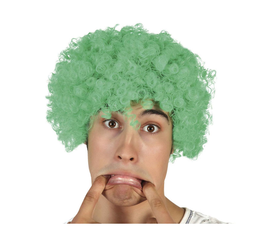 Peluca de Payaso verde para adultos.