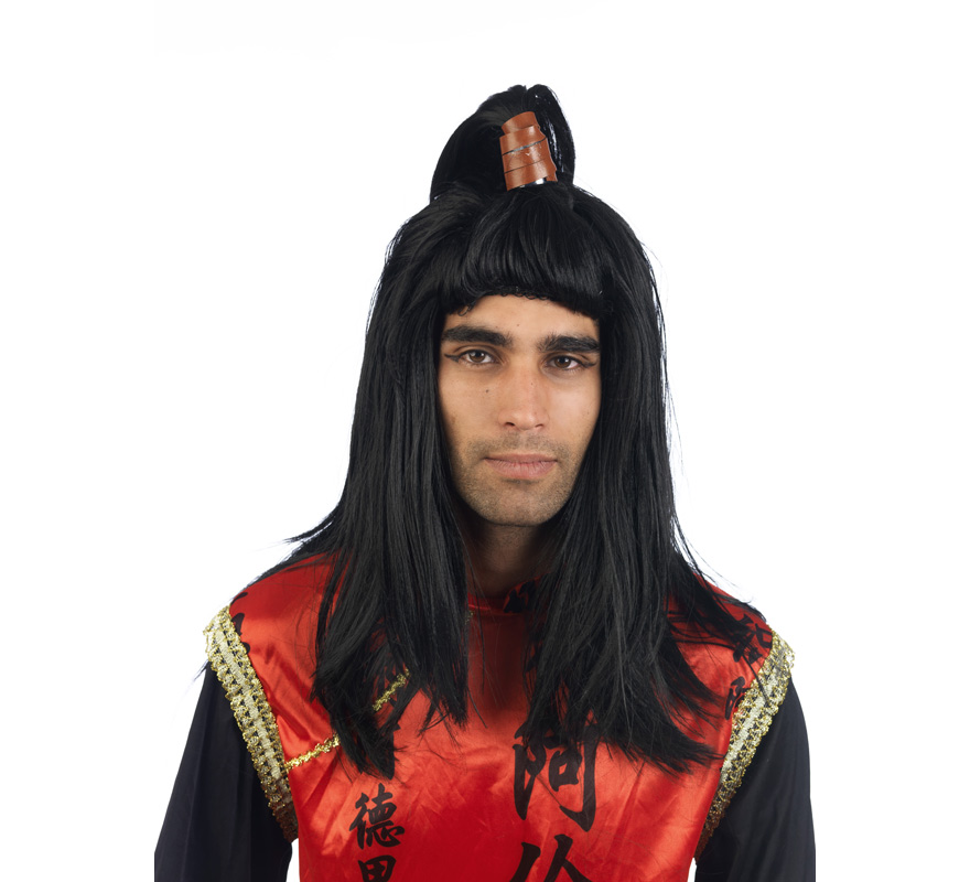 Peluca de Samurai o Guerrero Japonés para adultos.