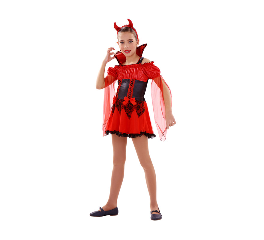 disfraz barato de demonia roja para nias de 5 a 6 aos