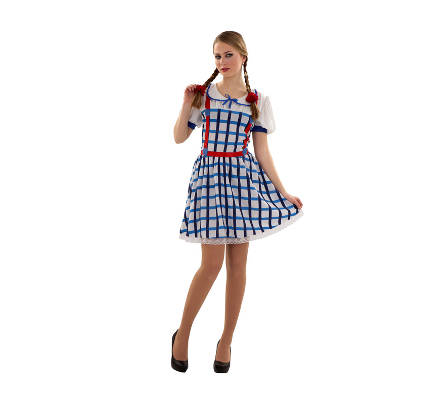 Disfraz de Dorothy o Dorotea para mujer. Talla S 34/38 para chicas delgadas y para adolescentes. Incluye vestido.