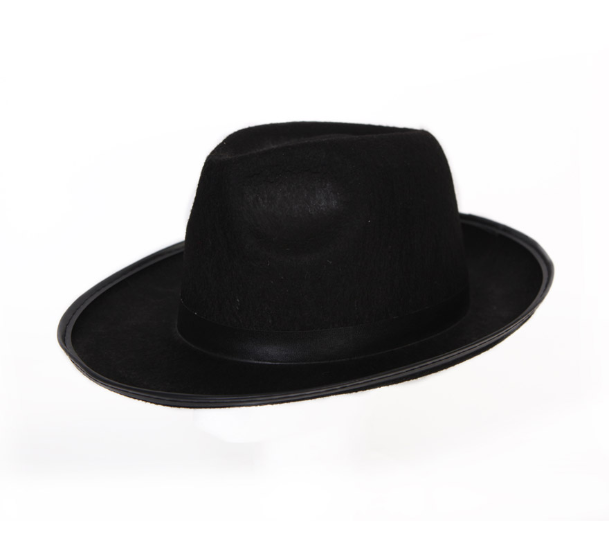 Sombrero o Gorro de Gánster negro, también sirve conmo sombrero de Michael Jackson.