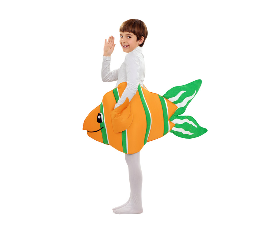 Disfraz de Pez Payaso para niños de 3 a 4 años. Incluye dos capas de foam en forma de Pez con tirantes. Maillot NO incluido, podrás verlo en la sección de Complementos. Ideal para imitar a Nemo.