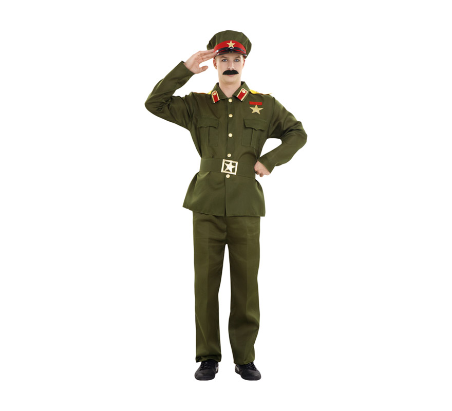 Disfraz de Stalin o General para hombre. Talla standar M-L 52/54. Incluye gorra, chaqueta, cinturón y pantalón. 