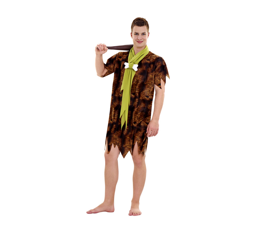Disfraz de Cavernícola para hombre. Talla Standar M-L 52/54. Incluye traje y lazo con hueso. Maza NO incluida, podrás verla en la sección de Complementos. Ideal para disfrazarse de Pablo Mármol de los Picapiedra.