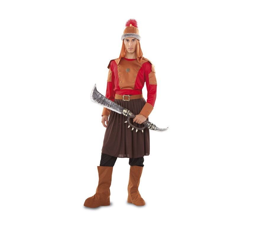 Disfraz de Gengis Kan para hombre. Talla standar M-L 52/54. Incluye gorro, camisa, pantalón, falda, fajín, cinturón y cubrebotas. Espada NO incluida, podrás verla en la sección de Complementos - Armas. Éste disfraz és del Mongol de la película de Gengis kan.