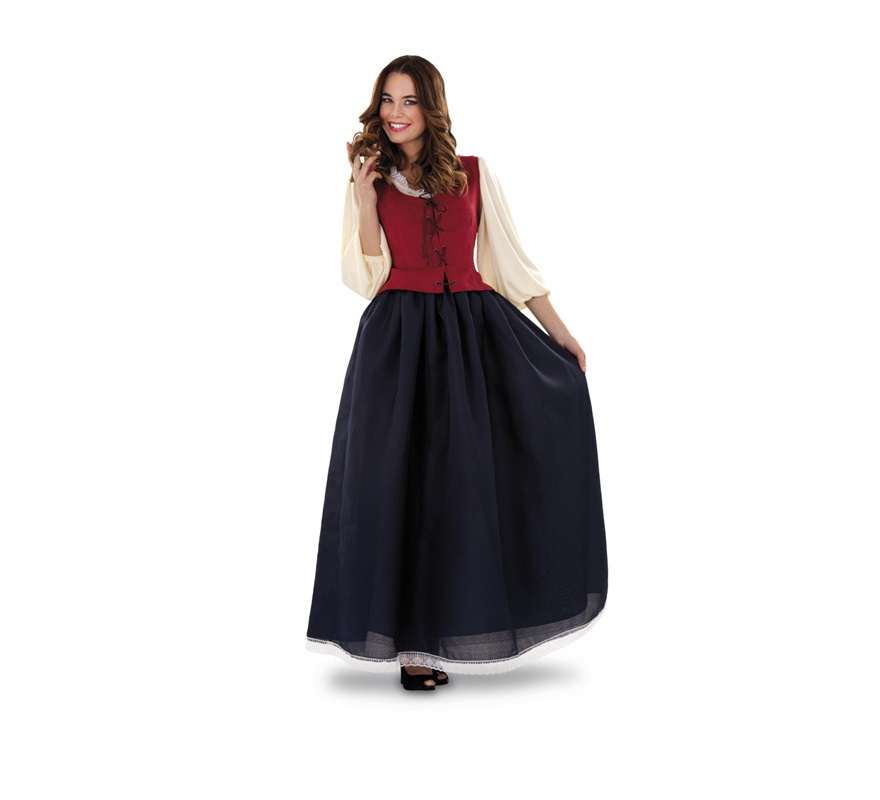 Disfraz de Dulcinea Medieval para mujer. Talla standar M-L 38/42. Incluye vestido y corpiño. Con éste disfraz serás la Dulcinea del Don Quijote.