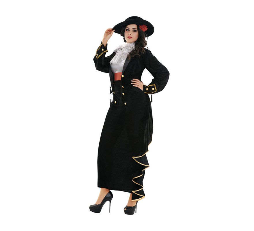 Disfraz de Cordobesa Sexy para mujer. Talla XL = 44/48, Incluye sombrero con flor, camisa, pecherín, chaqueta, fajín y falda.