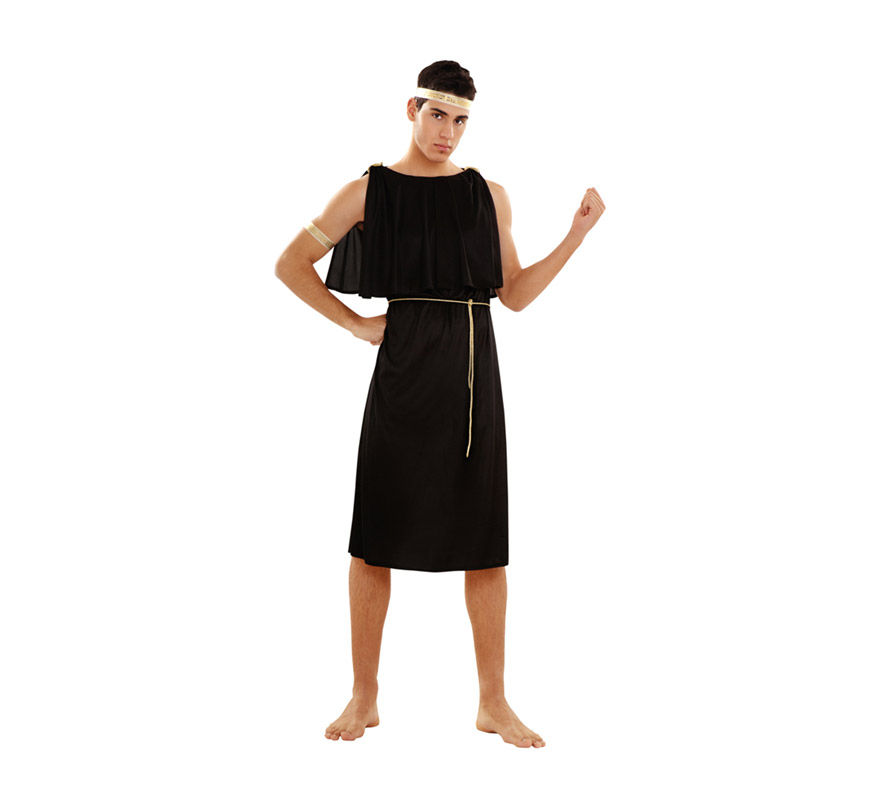 Disfraz de Dios Plebeyo para hombre. Talla Standar M-L = 52/54. Incluye cinta para la cabeza, cinta del brazo, túnica y cinturón. También sirve como disfraz de Griego para hombre.