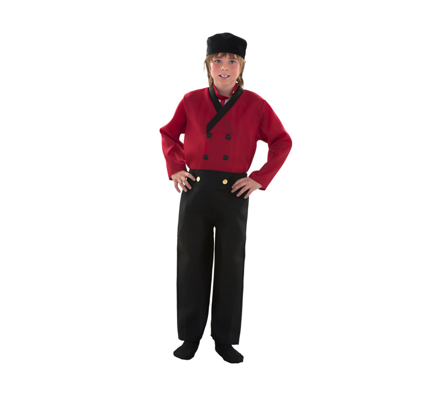 Disfraz de Holandés para niños de 7 a 9 años. Incluye gorro, pechera, chaqueta y pantalón.