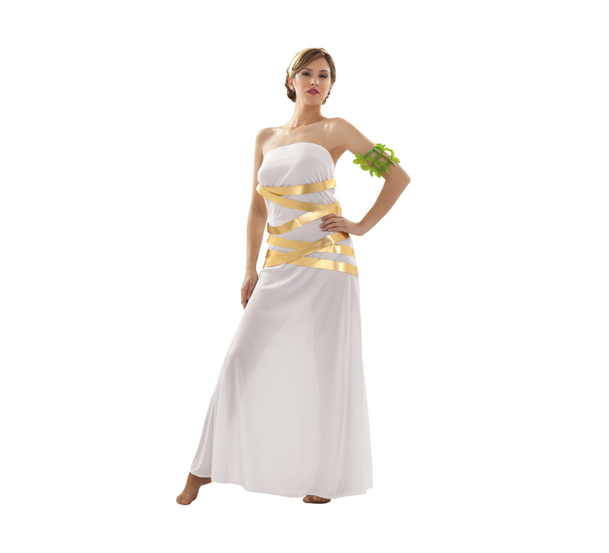 Disfraz de Diosa Artemisa para mujer. Talla Standar M-L = 38/42. Incluye vestido, brazalete y cinta de la cabeza. Disfraz de Romana para mujer.