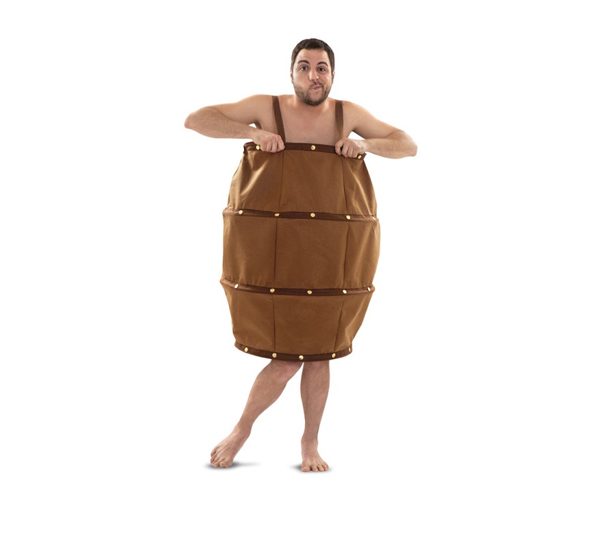 Disfraz de Barril para hombre. Talla standar M-L 52/54. Incluye el traje de Barril. Éste disfraz es perfecto para un grupo que se quieran disfrazar del Oeste con todos los personajes posibles y también para Despedidas de Soltero.