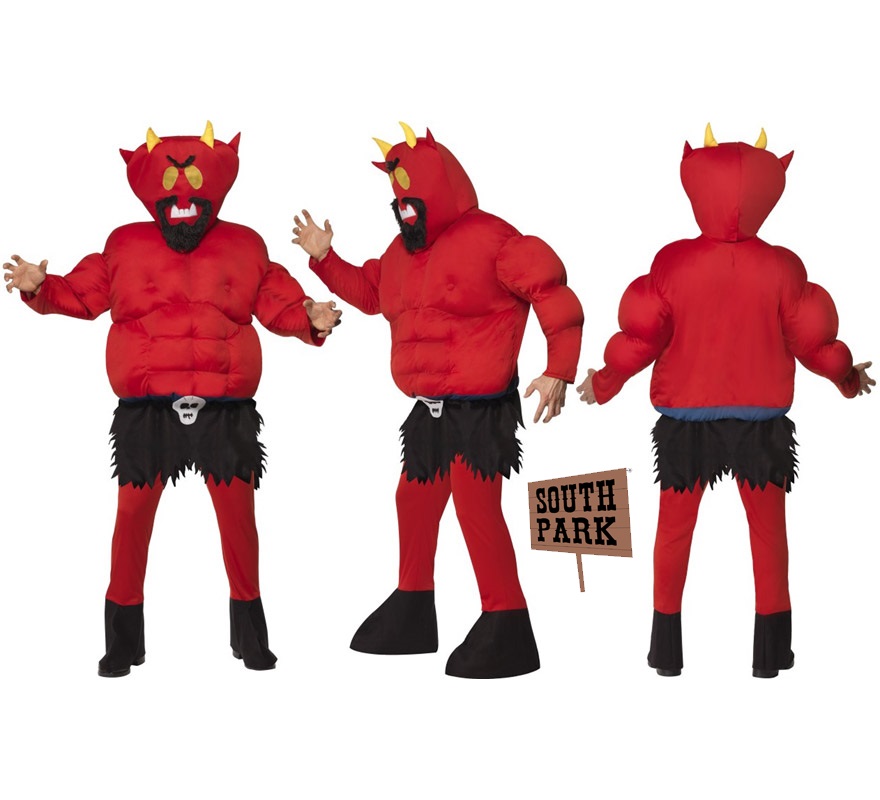 Disfraz de Diablo o Demonio de South Park acolchado para hombre talla M. Incluye disfraz completo.