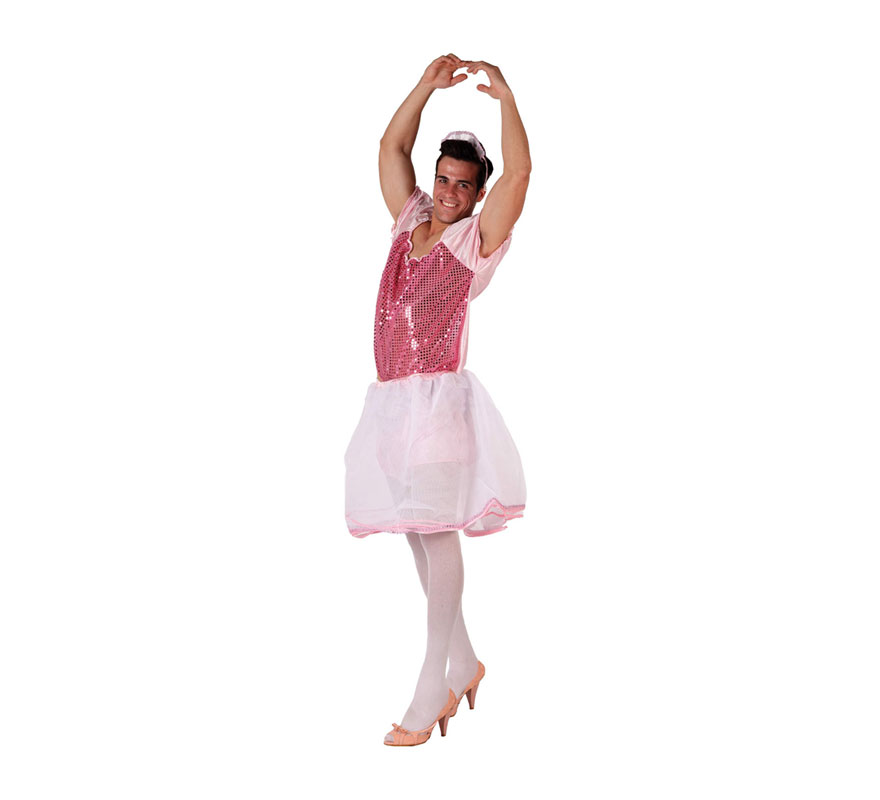 Disfraz de Bailarina rosa para hombre . Talla Standar M-L = 52/54. Incluye vestido. Diadema NO incluida. Perfecto para Despedidas de Soltero, para hacer pasar un buen rato al Novio y sobre todo a los amigos.