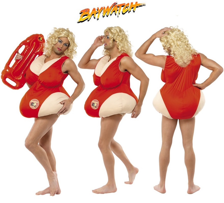 Disfraz de Vigilante de la Playa sexy para adulto. Incluye disfraz acolchado. Peluca y salvavidas NO incluido, podrás verlo en la sección de Complementos. Ideal para Despedidas de Soltero.