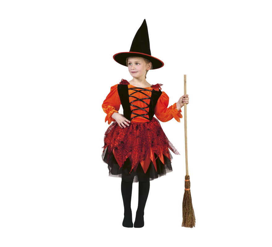 Disfraz de Bruja barato para Halloween Talla de 4 a 6 años. Incluye sombrero y vestido. Escoba NO incluida, podrás verla en la seción de Complementos. Éste disfraz de Halloween es ideal para celebrar la Fiesta de la Noche de las Brujas cada vez más arraigada en nuestro País en Pub's, Discotecas, Casas particulares,  Restaurantes o Colegios y ayudar a crear un ambiente terrorífico y tenebroso indispensable para la Noche de Halloween la cual se celebra la víspera de Todos los Santos.
¡¡Compra tu disfraz para Halloween en nuestra tienda de disfraces, será divertido!!

