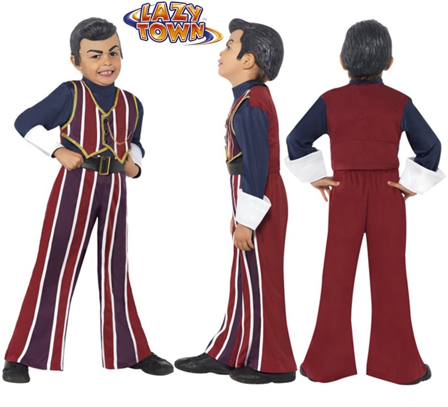Disfraz de Robbie Rotten de Lazytown para niños de 3 a 4 años. Incluye camisa, pantalón y casquete. Ideal para regalar en Navidad.