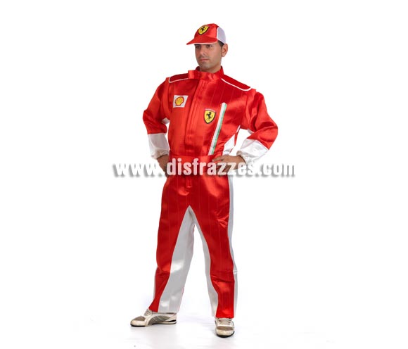 Disfraz de Piloto de carreras para hombre. Talla Universal. Incluye mono y gorra.