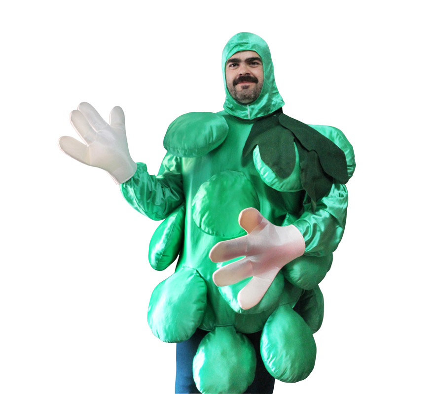 Disfraz de Racimo de Uva para adultos. Talla Universal adultos. Incluye disfraz, gorro y guantes. Mallas NO incluidas. Las uvas van sin relleno para abaratar costes de envío, las tendrás que rellenar tú con borra, bolsas, papeles, o lo que se te ocurra. Éste traje es ideal para disfrazarse en Nochevieja y también para Carnavales.