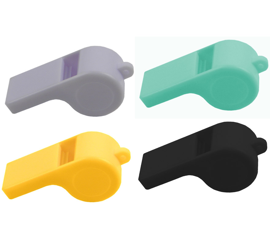 Pitos de plástico de colores variados. Precio por unidad, se venden por separado. Perfectos para Fiestas, Desfiles, Carrozas, etc.