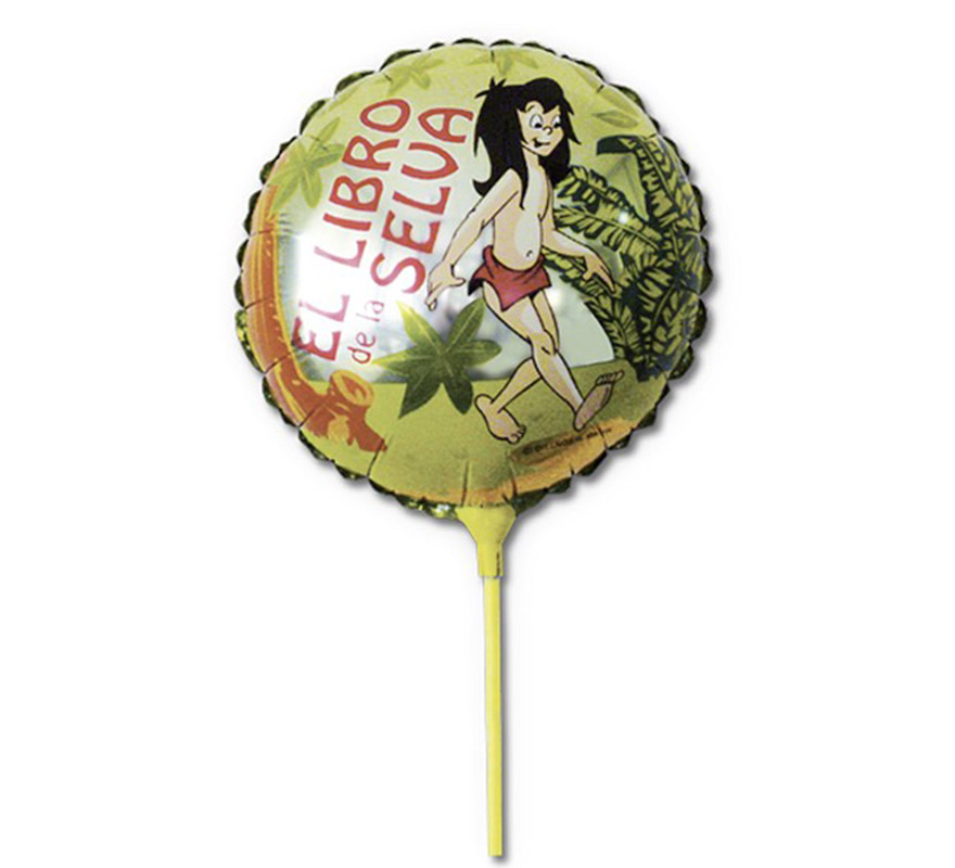 Globo del Libro de la Selva poliamida con palo. Ideal para decorar en una Fiesta de Cumpleaños.