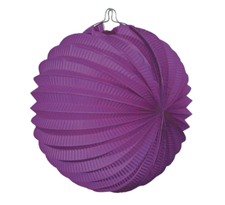 Bolsa de 12 uds. de Faroles morados de 22 cm de diámetro. Precio por bolsa de 12 uds. Ideal para decorar cualquier Fiesta Andaluza, Sevillana o Española. Perfectos para la Feria de Abril.