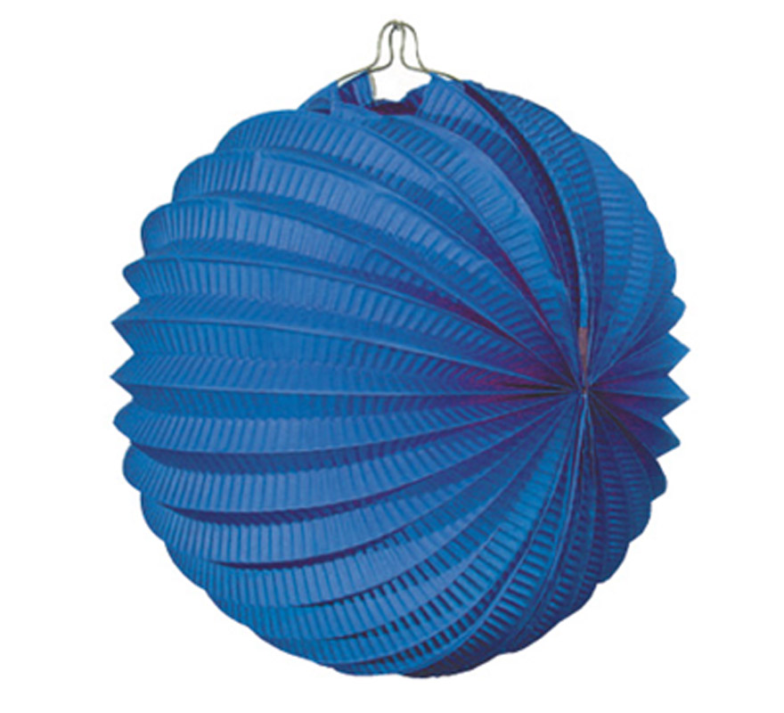 Bolsa de 12 uds. de Faroles azules de 22 cm de diámetro. Precio por bolsa de 12 uds. Ideal para decorar cualquier Fiesta Andaluza, Sevillana o Española. Perfectos para la Feria de Abril.