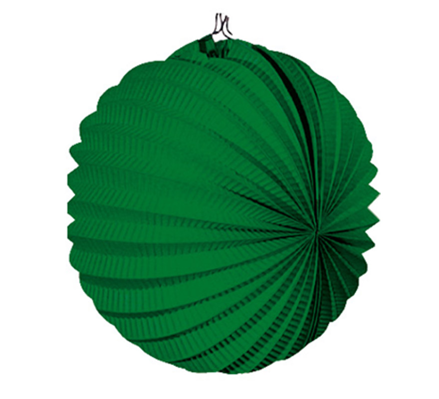 Bolsa de 12 uds. de Faroles verdes oscuro de 22 cm de diámetro. Precio por bolsa de 12 uds. Ideal para decorar cualquier Fiesta Andaluza, Sevillana o Española. Perfectos para la Feria de Abril.