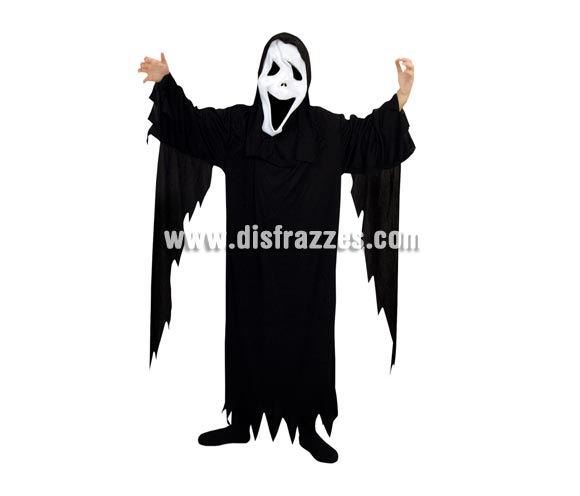 Disfraz de Fantasma económico talla de 10 a 12 años. Incluye túnica y capucha con careta. Disfraz de Scream.