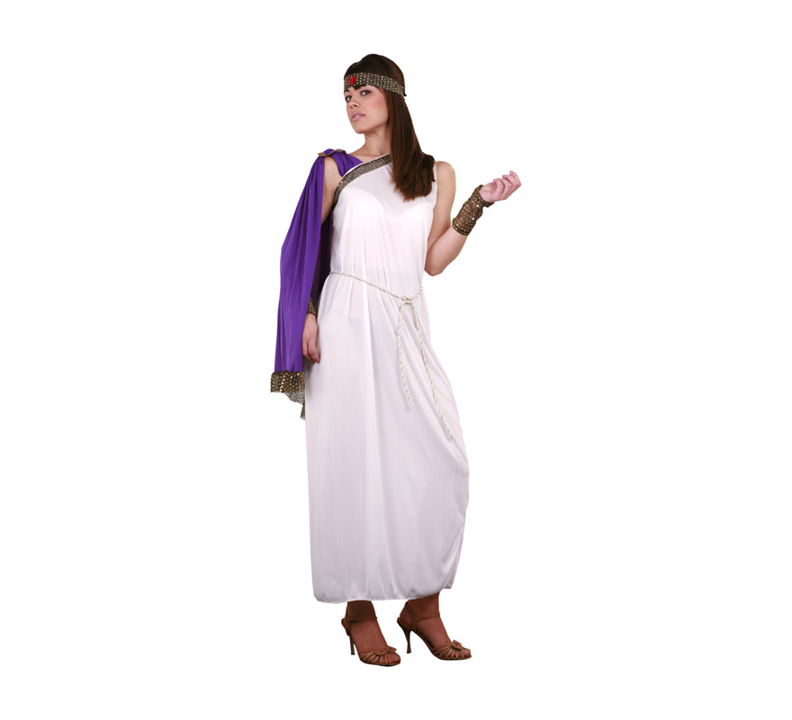 Disfraz de Diosa del Olimpo adulta. Disfraz de Romana para mujer. Talla Standar M-L = 38/42. Incluye vestido, capa y tocado.