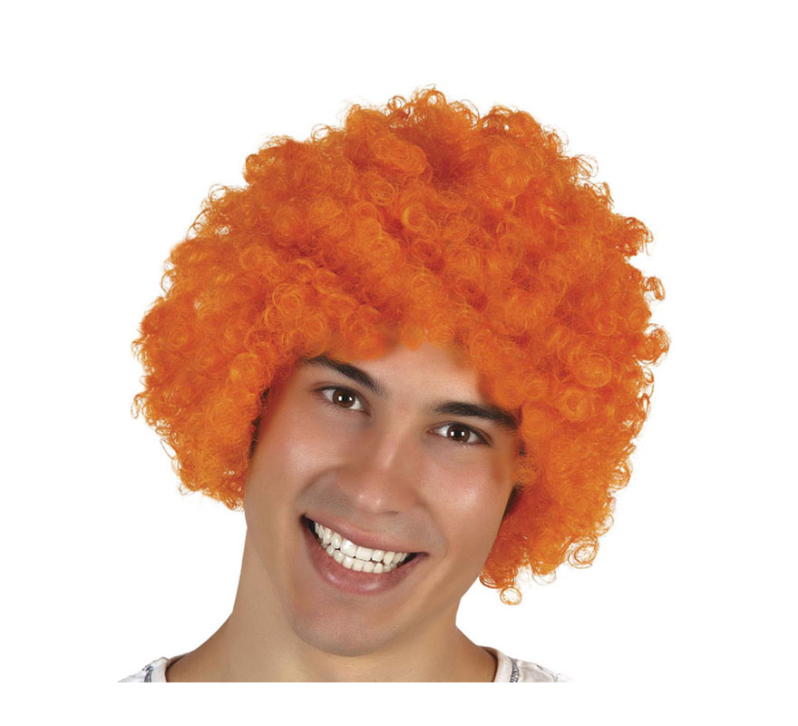 Peluca de Payaso naranja para adultos.