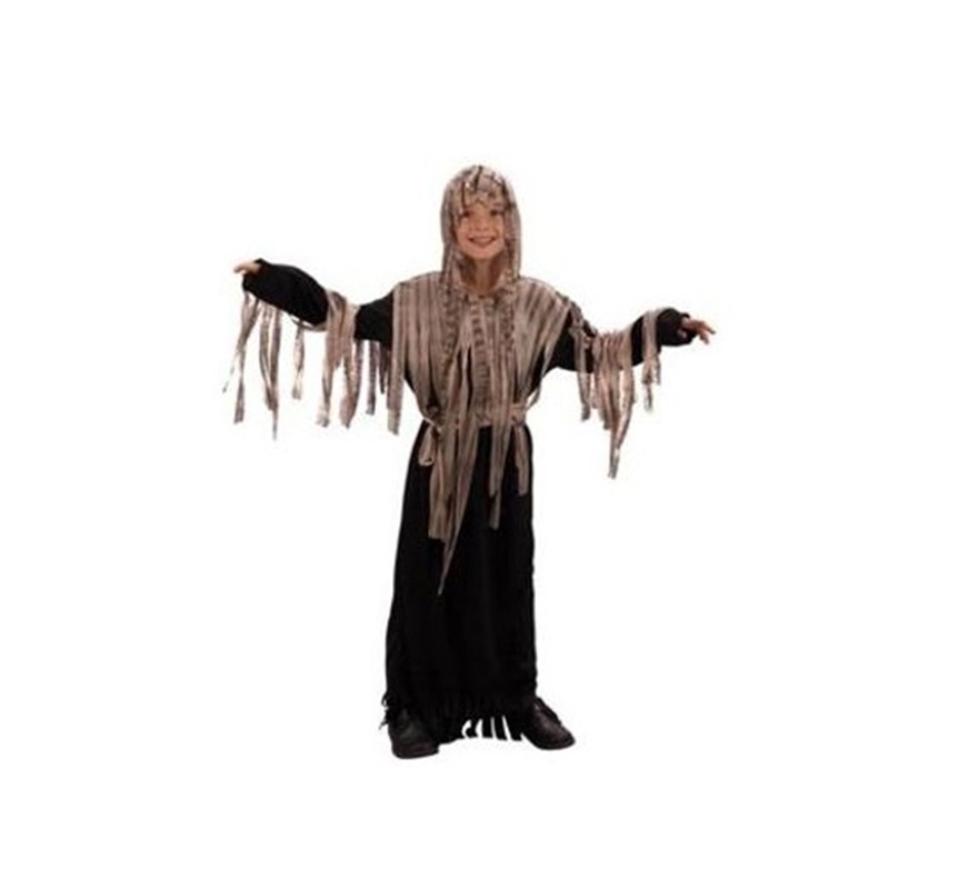 Disfraz de Zombie Económico talla de 4 a 6 años. Incluye túnica con capucha y cinturón.