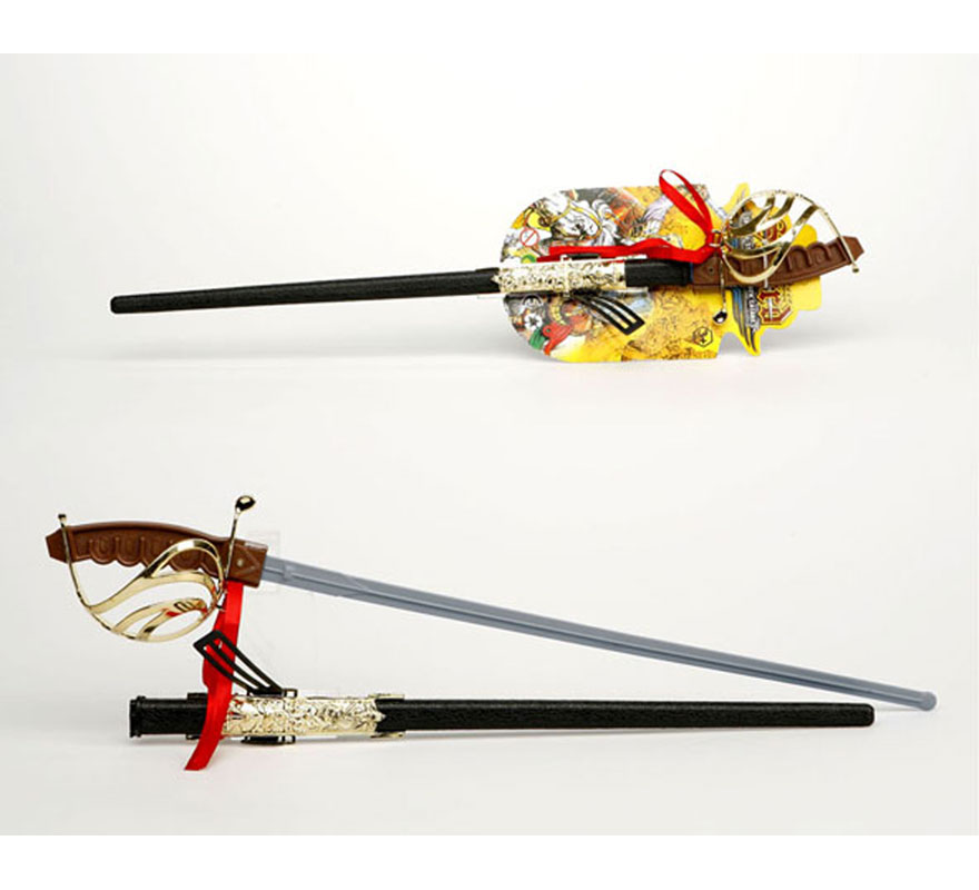 Sable de Espadachín o Espada de Mosquetero con funda de 69 cm. También valen para los disfraces del Séptimo de Caballería.