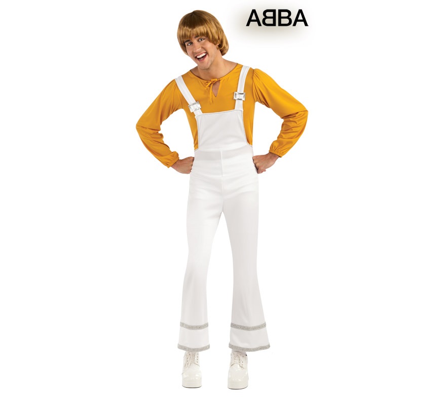 Disfraz de Bjorn cantante de ABBA para hombre. Talla Standar. Incluye jumpsuit o mono y camisa.