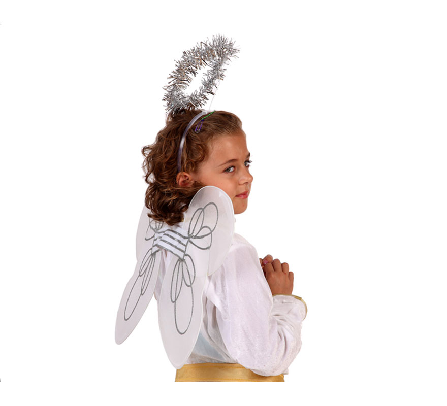 Set de Alas y Tiara de 65x47 cm. Perfecto para disfrazarse de Angel o de Ninfa. Talla universal.