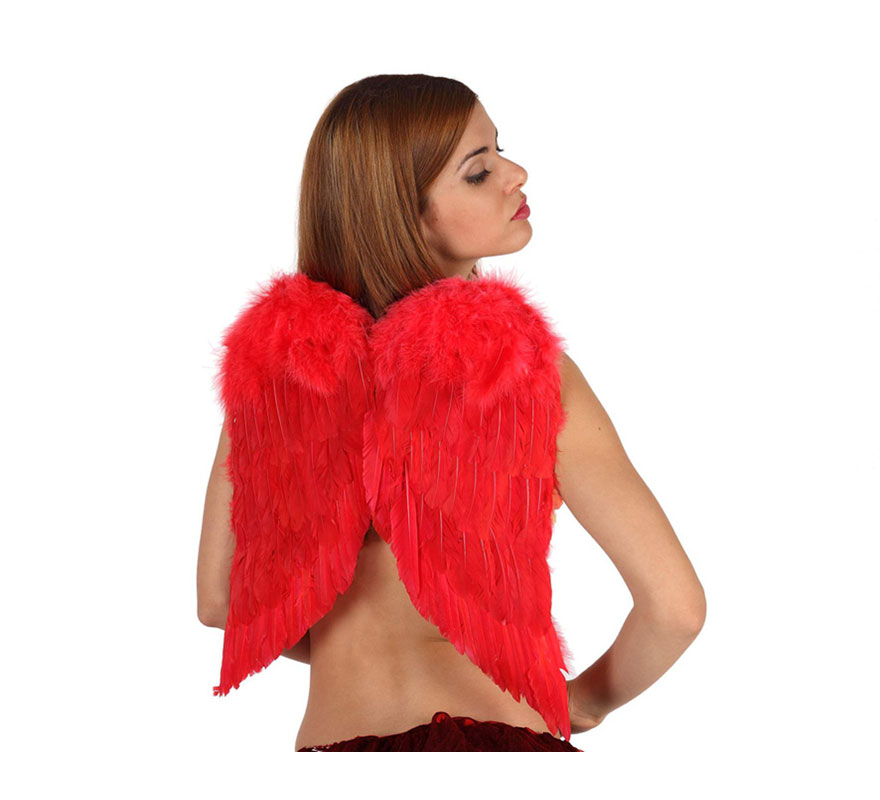 Alas de Ángel con plumas rojas de 47x39 cm.