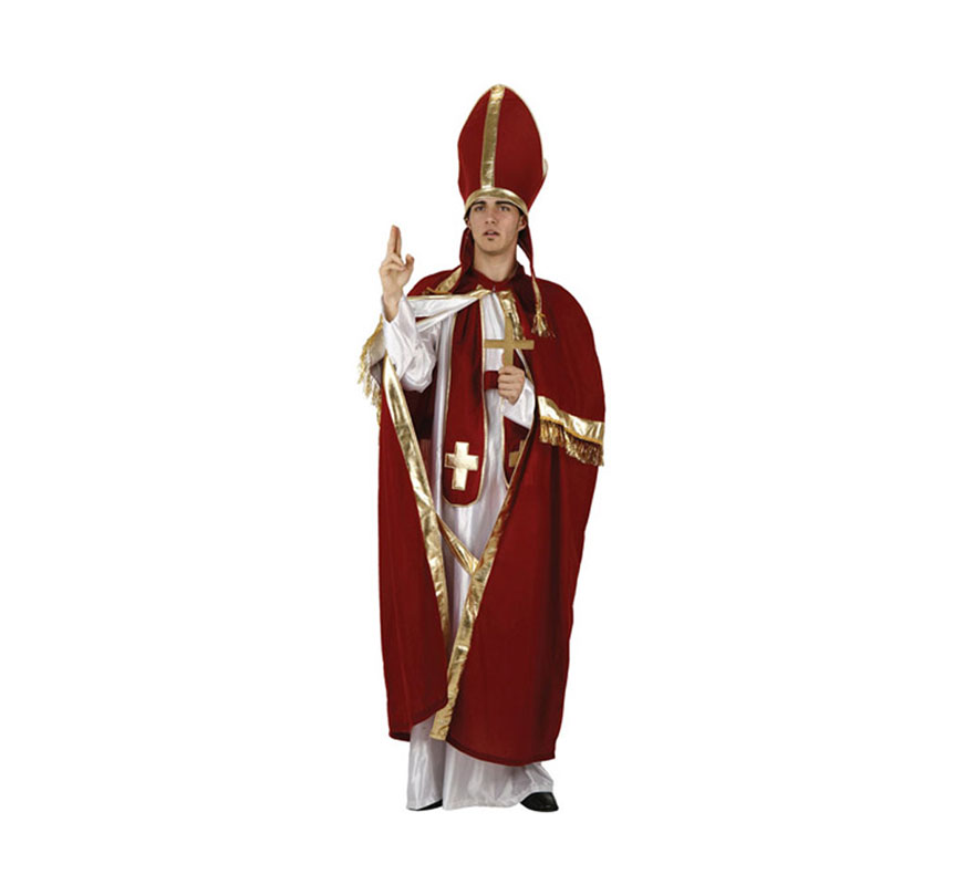 Disfraz de Obispo para hombre. Talla 2 ó talla standar M-L 52/54. Incluye traje completo.